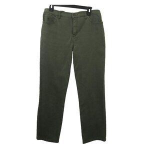Gloria Vanderbilt Amanda 5-Pocket Jeans Sz 10 Petite Green Straight Leg Stretch